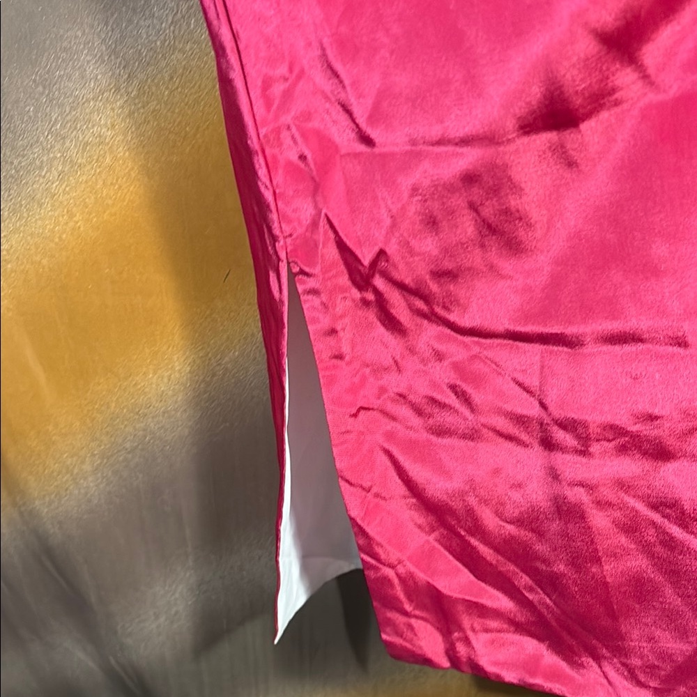 Vintage silky Chinese Pink Women's Robe. Frog closure. Small damage inside A2 - Picture 7 of 10